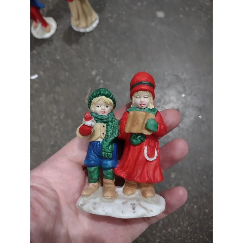 Vintage Russ Berrie Porcelain Christmas Carolers Choir Set 3 Village...